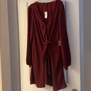 Express berry red holiday dress